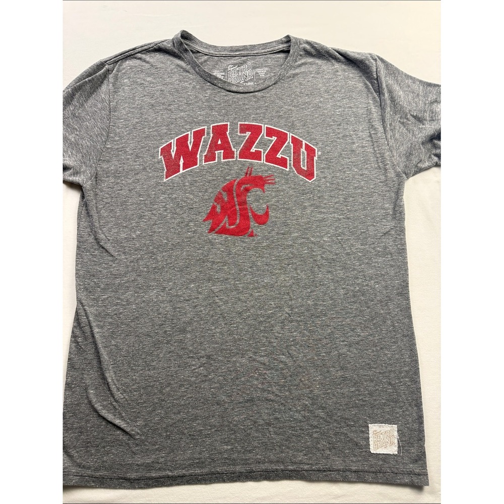 Original Retro Brand Wazzu T Shirt Mens Large Grey Washington State